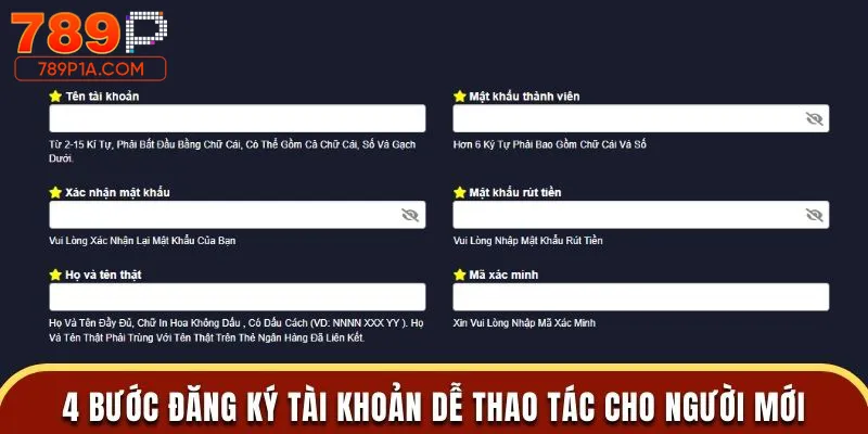 Hướng dẫn đăng ký tài khoản 789P